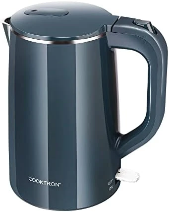 Electric Kettle Quiet, Double Wall Hot Water Boiler BPA-Free, Cool Touch, Cordless — Electric Kettle, COOKTRON