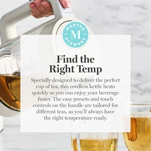 Electric Kettle with Stainless Steel Tea Infuser — Electric Kettle, Martha Stewart