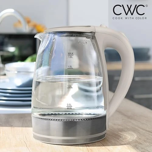 Electric Tea Kettle, 1.8L Cordless Hot Water Boiler, 1200W Rapid Boil, Auto Shutoff & Boil Dry Protection, Sleek... — Electric Kettle, COOK WITH COLOR