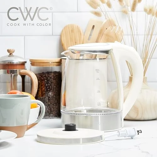 Electric Tea Kettle, 1.8L Cordless Hot Water Boiler, 1200W Rapid Boil, Auto Shutoff & Boil Dry Protection, Sleek... — Electric Kettle, COOK WITH COLOR