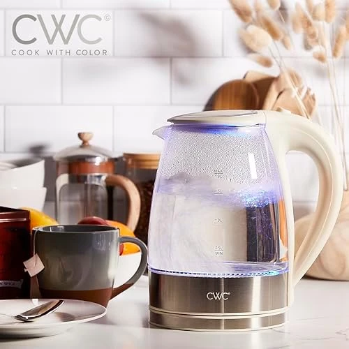 Electric Tea Kettle, 1.8L Cordless Hot Water Boiler, 1200W Rapid Boil, Auto Shutoff & Boil Dry Protection, Sleek... — Electric Kettle, COOK WITH COLOR