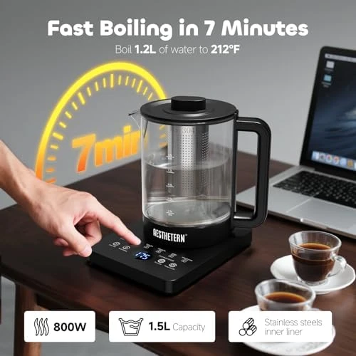 Electric Tea Kettle with Infuser Temperature Control and Automatic Shut Off 24 H Keep Warm — Electric Kettle, Aesthetern