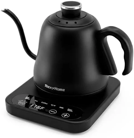 Gooseneck Electric Kettle with ±1°F Temperature Control — Electric Kettle, Visit the REXYHOME Store