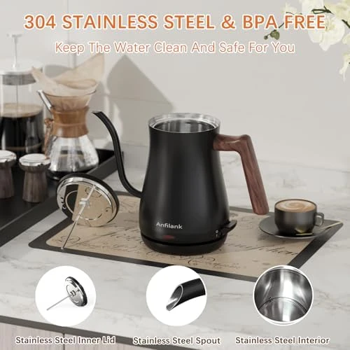 Gooseneck Electric Kettle with Thermometer — Electric Kettle, Anfilank