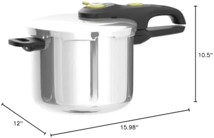 Secure Stainless Steel Pressure Cooker, 6.3 Quart — Multicooker, T-Fal