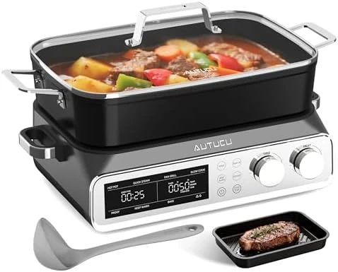 Slow Cooker 10 Quart, 8-in-1 Programmable Multi-Cooker — Multicooker, AUTUCU