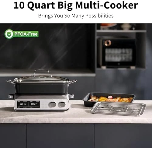 Slow Cooker 10 Quart, 8-in-1 Programmable Multi-Cooker — Multicooker, AUTUCU