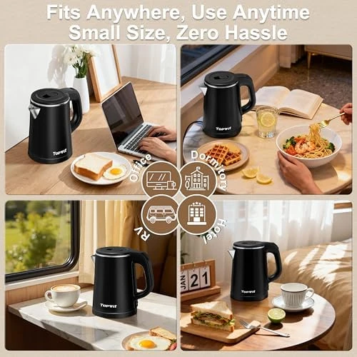 Small Electric Kettle, Portable Travel Kettle Stainless Steel — Electric Kettle, TopWit