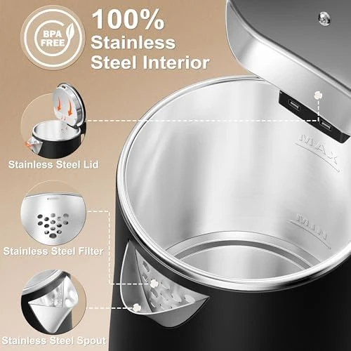 Small Electric Kettle, Portable Travel Kettle Stainless Steel — Electric Kettle, TopWit