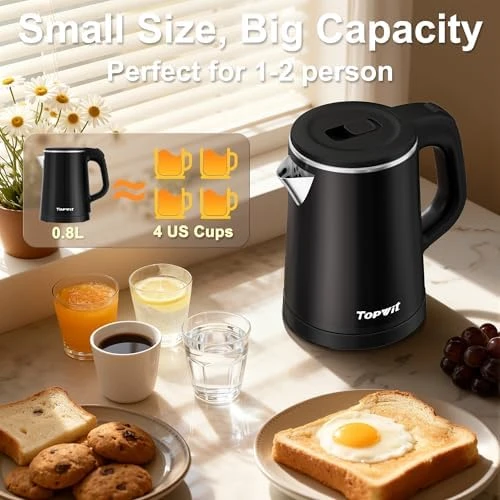 Small Electric Kettle, Portable Travel Kettle Stainless Steel — Electric Kettle, TopWit