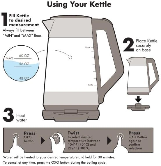 Adjustable Temperature Kettle — Electric Kettle, OXO