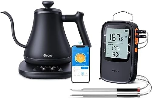 Bluetooth Meat Thermometer Bundle with Smart Electric Kettle — Electric Kettle, Govee