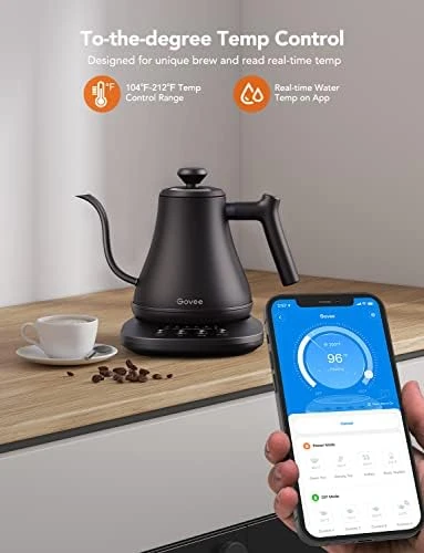Bluetooth Meat Thermometer Bundle with Smart Electric Kettle — Electric Kettle, Govee