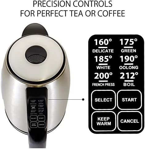 Cordless Electric Kettle with 6 Temperature Pre-Sets — Electric Kettle, Koolatron