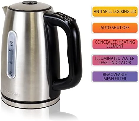 Cordless Electric Kettle with 6 Temperature Pre-Sets — Electric Kettle, Koolatron