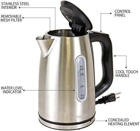 Cordless Electric Kettle with 6 Temperature Pre-Sets — Electric Kettle, Koolatron