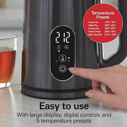 Digital Temperature Control Electric Tea Kettle — Electric Kettle, Hamilton Beach