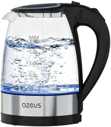Electric Kettle 1800W Cool Touch Anti-scalding Design 1.8L Large Capacity BPA-Free White — Electric Kettle, AZEUS