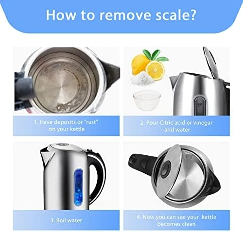 Electric Kettle Stainless Steel, 1.7 Liter Cordless Tea Kettle — Electric Kettle, Aigostar