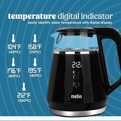 Electric Kettle with 5 Temperature Control Presets — Electric Kettle, NELO