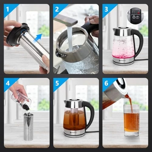 Electric Kettle with Temperature Control and Tea Infuser — Electric Kettle, Aigostar