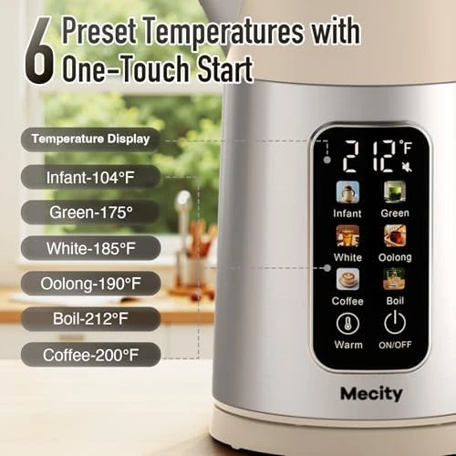 Electric Kettle with Touch Screen Temperature Control — Electric Kettle, Mecity