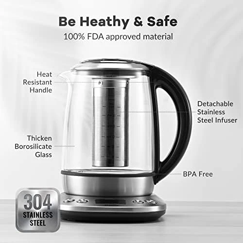 Electric Tea Kettle with Temperature Control and Infuser — Electric Kettle, Mecity