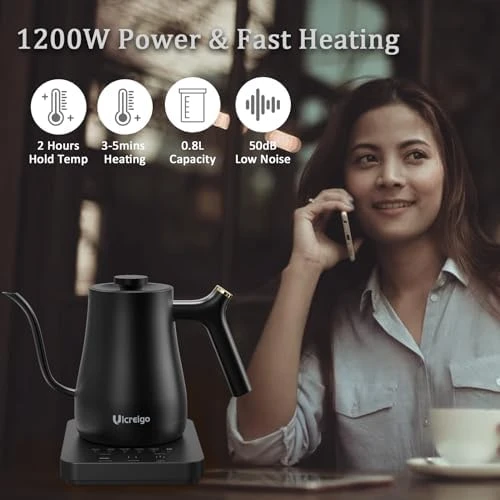 Gooseneck Electric Kettle with Temperature Control — Electric Kettle, Ulcreigo