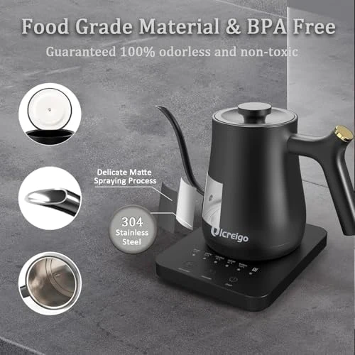 Gooseneck Electric Kettle with Temperature Control — Electric Kettle, Ulcreigo