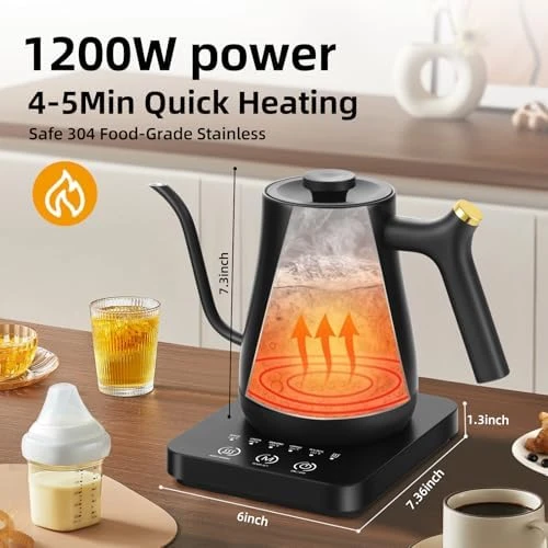 Gooseneck Electric Kettle with Temperature Control and LCD Display — Electric Kettle, Panana