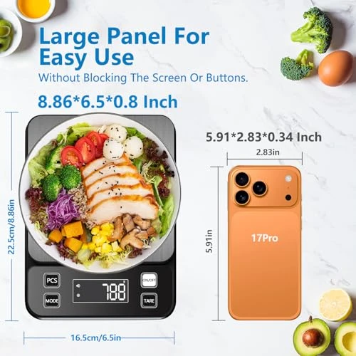 IPX7 Waterproof Food Scale with 0.1g Precision — Smart Scale, Anelueeoo