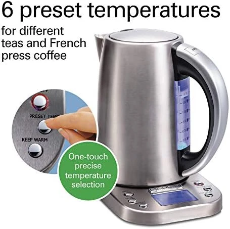 Professional Digital LCD Temperature Control Electric Tea Kettle — Electric Kettle, Hamilton Beach
