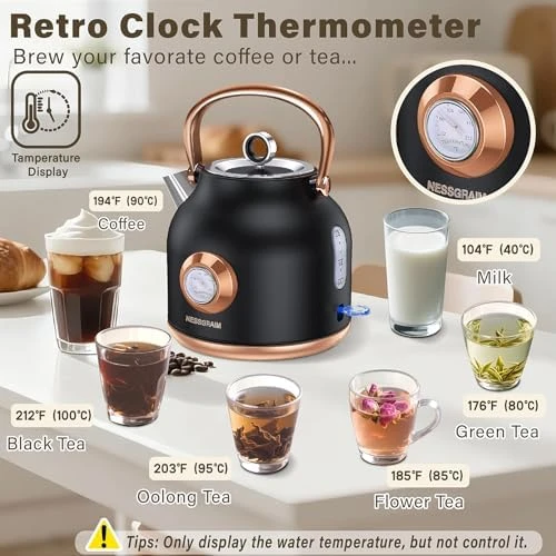 Retro Electric Kettle with Temperature Gauge — Electric Kettle, NESSGRAIM