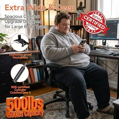 Big and Tall Ergonomic Mesh Desk Chair — Smart Chairs, WITTLONG