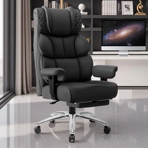 Big and Tall Leather Gaming Chair with Footrest — Smart Chairs, BestGlory