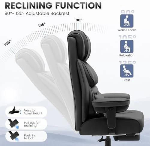 Big and Tall Leather Gaming Chair with Footrest — Smart Chairs, BestGlory