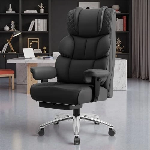 Big and Tall Leather Gaming Chair with Footrest — Smart Chairs, BestGlory