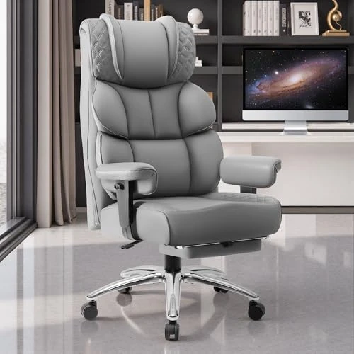 Big and Tall Leather Gaming Chair with Footrest — Smart Chairs, BestGlory