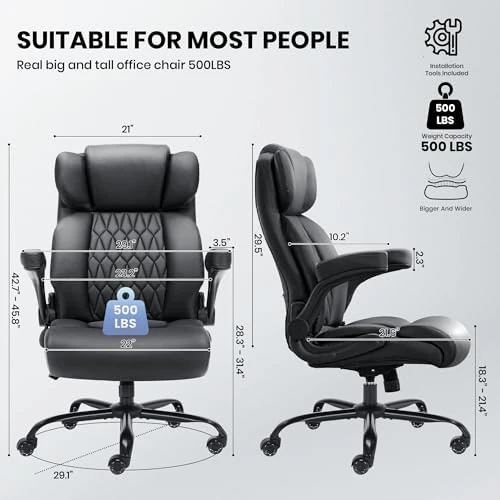 Big and Tall Office Chair with Adjustable Lumbar Support — Smart Chairs, Cloomey