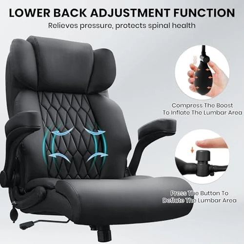Big and Tall Office Chair with Adjustable Lumbar Support — Smart Chairs, Cloomey