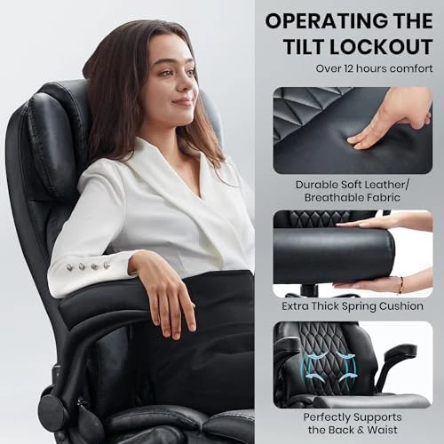 Big and Tall Office Chair with Adjustable Lumbar Support — Smart Chairs, Cloomey