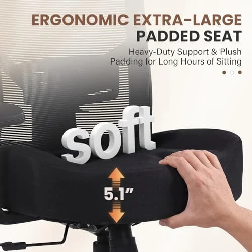 Big and Tall Office Chair with Adjustable Lumbar Support — Smart Chairs, KWKSV