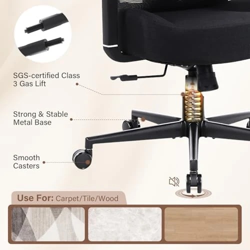 Big and Tall Office Chair with Adjustable Lumbar Support — Smart Chairs, KWKSV