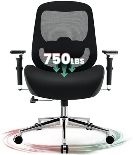 Big and Tall Office Chair with Adjustable Lumbar Support — Smart Chairs, KWKSV