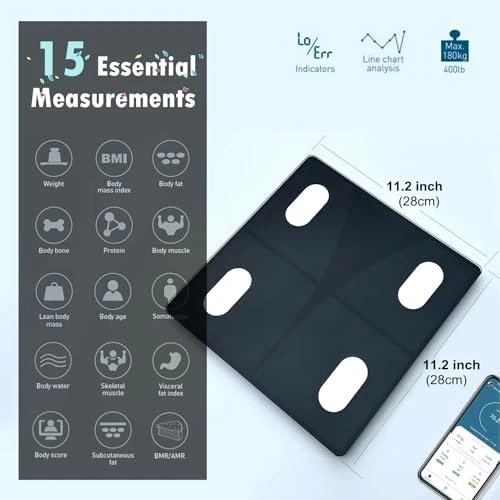 Digital Food Scale and Body Fat Scale Combo — Smart Scale, NUTRI FIT