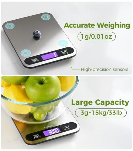Digital Kitchen Scale with Full View LCD Display — Kitchen Gadgets, Atogou