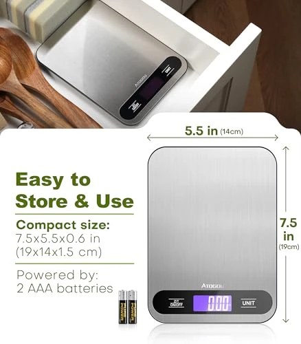 Digital Kitchen Scale with Full View LCD Display — Kitchen Gadgets, Atogou