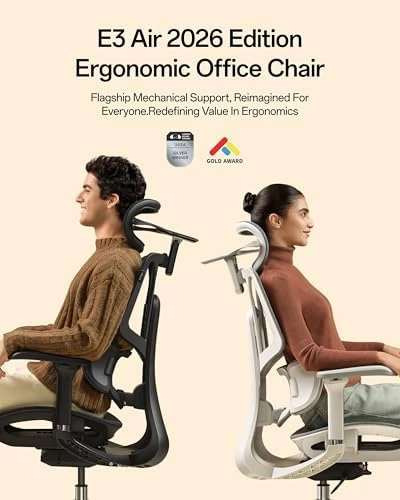 E3 Air 2026 Ergonomic Office Chair — Smart Chairs, Hbada
