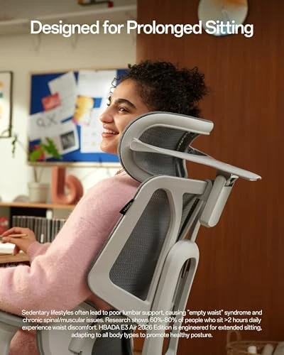 E3 Air 2026 Ergonomic Office Chair — Smart Chairs, Hbada