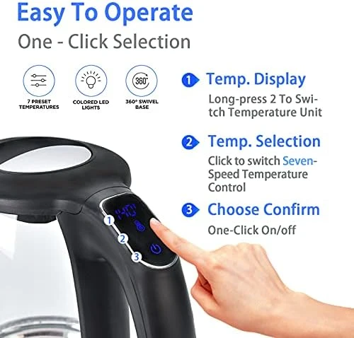 Electric Glass Kettle with Temperature Control — Electric Kettle, ShanSon